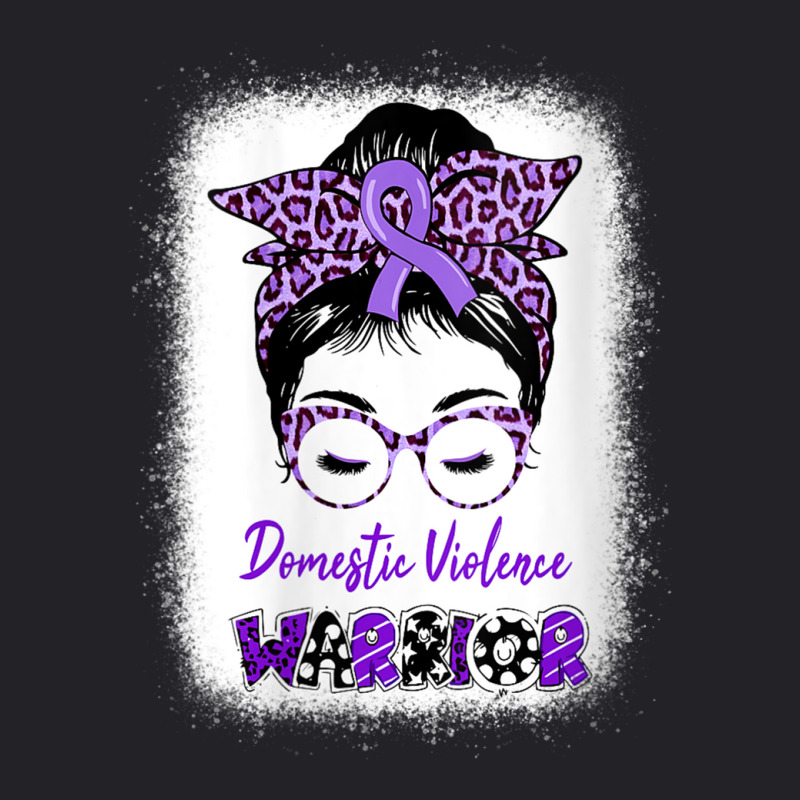 Womens Domestic Violence Awareness Warrior Purple Messy Bun V-neck Youth Tee | Artistshot