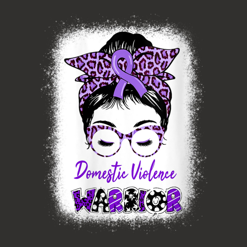 Womens Domestic Violence Awareness Warrior Purple Messy Bun V-neck Champion Hoodie | Artistshot