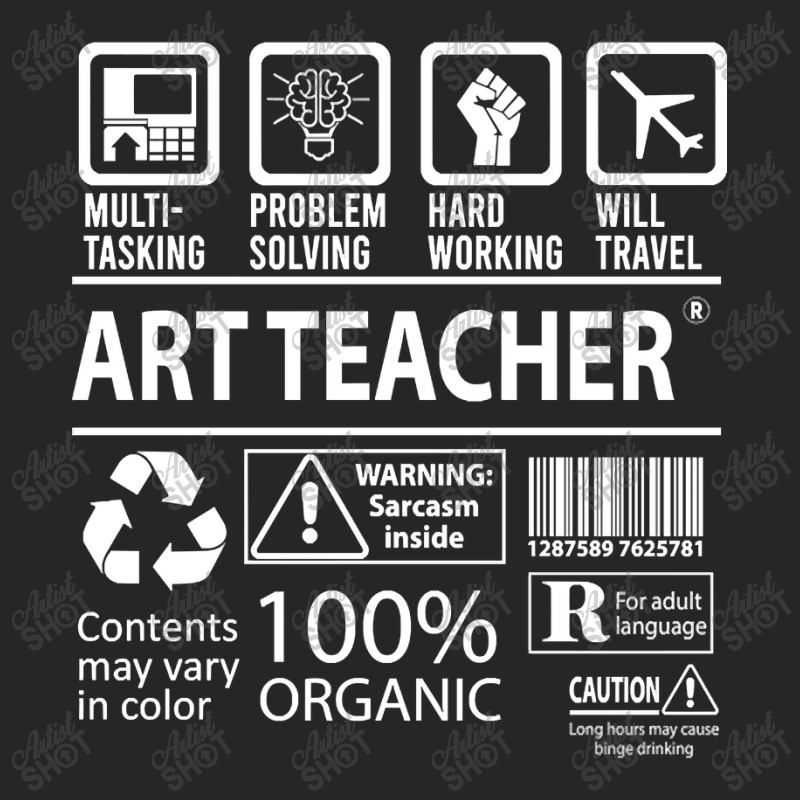 Art Teacher T Shirt - Multitasking Certified Job Gift Item Tee Ladies Fitted T-Shirt by macklinsampson | Artistshot