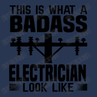 Funny Electrician This Is What Badass Electrician Look Like Ladies Denim Jacket | Artistshot