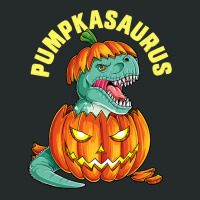 Halloween Boys Men Pumpkasaurus Dinosaur Pumpkin Funny T Rex Women's Triblend Scoop T-shirt | Artistshot