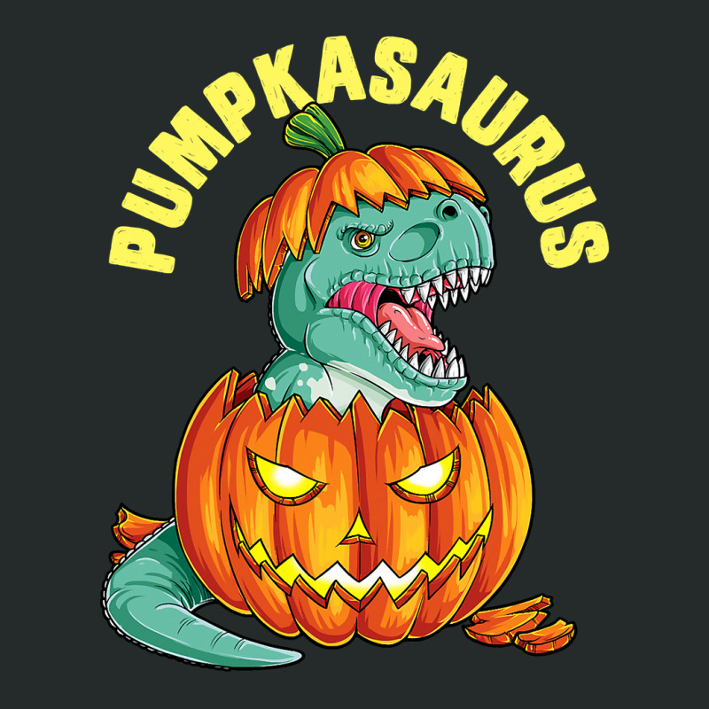 Halloween Boys Men Pumpkasaurus Dinosaur Pumpkin Funny T Rex Women's Triblend Scoop T-shirt by ElizabethAtist | Artistshot