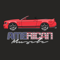 American Muscle Red With Black Stripes Five Ladies Fitted T-shirt | Artistshot