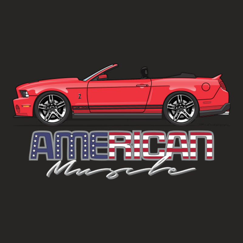 American Muscle Red With Black Stripes Five Ladies Fitted T-Shirt by StefanyIveson | Artistshot