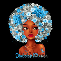 Womens Grey Blue Flowers Afro Hair Black Woman Diabetes Warrior V-neck Tee | Artistshot