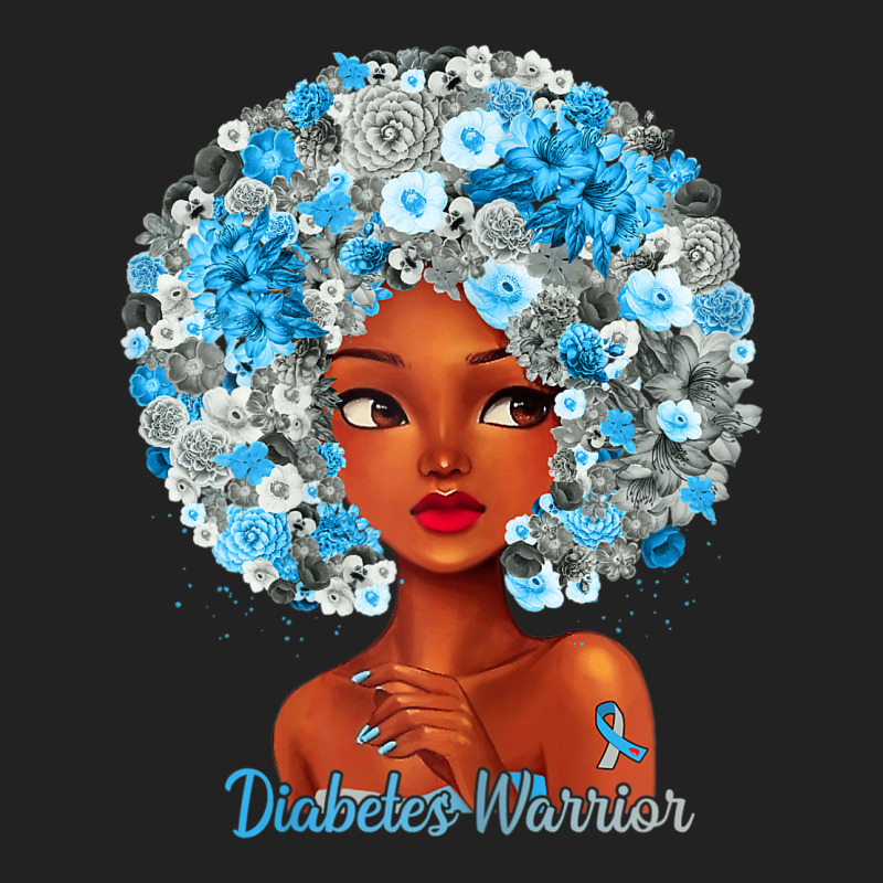 Womens Grey Blue Flowers Afro Hair Black Woman Diabetes Warrior Backpack | Artistshot