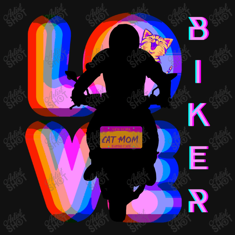 Biker And Best Rainbow Cat Mom Motorcycle Rider Portrait Canvas Print | Artistshot