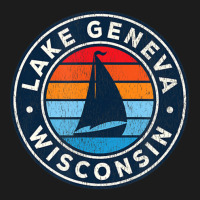 Lake Geneva Wisconsin Wi Vintage Sailboat Retro 70s Hoodie & Jogger Set | Artistshot