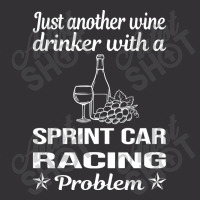 Funny Wine Drinker Sprint Car Cars Racing Vintage Hoodie | Artistshot