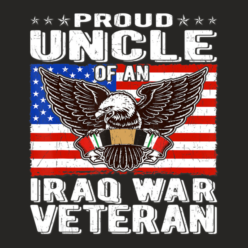 Limited Edition Mens Proud Uncle Of Iraq Veteran Patriotic Military Fa Ladies Fitted T-Shirt by yumgaugeteuda | Artistshot