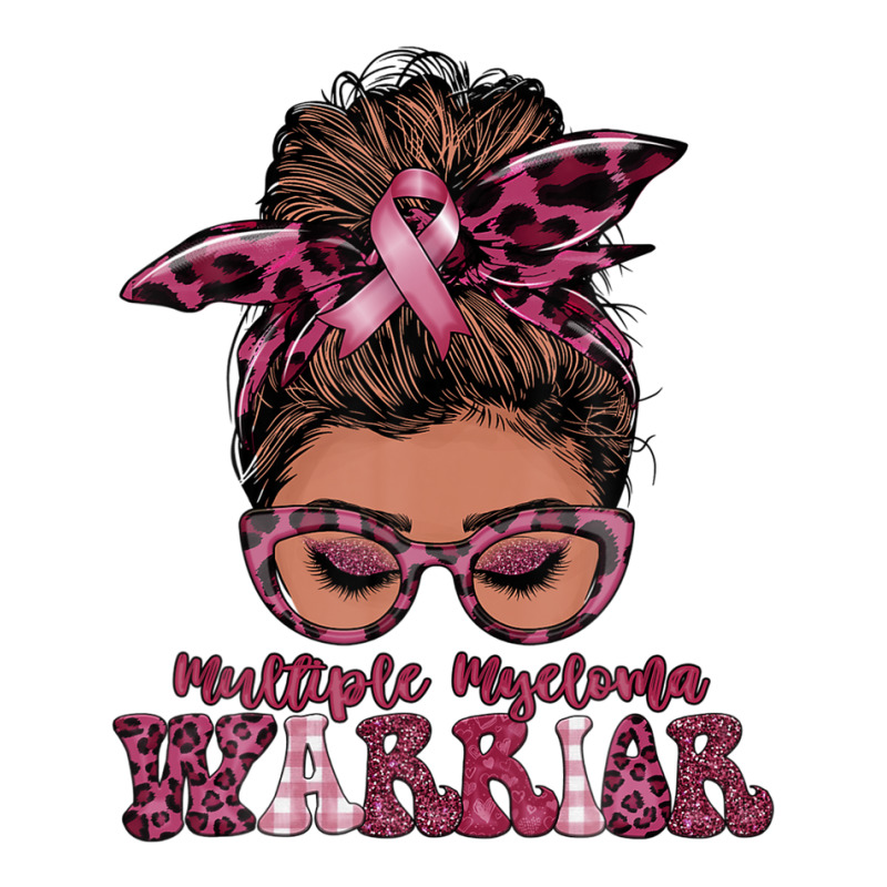 Black Women Messy Bun Multiple Myeloma Warrior Gifts V-neck Tee | Artistshot