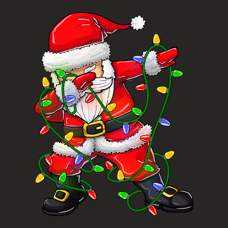 Dabbing Santa  For Boys Girls Christmas Tree Lights Ladies Fitted T-Shirt by Aliceartist | Artistshot