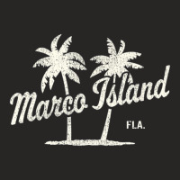 Marco Island Florida Vintage 70s Palm Trees Ladies Fitted T-shirt | Artistshot