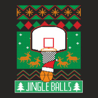 Basketball Player Ugly Christmas Sweater Jingle Balls Fan Ladies Fitted T-shirt | Artistshot