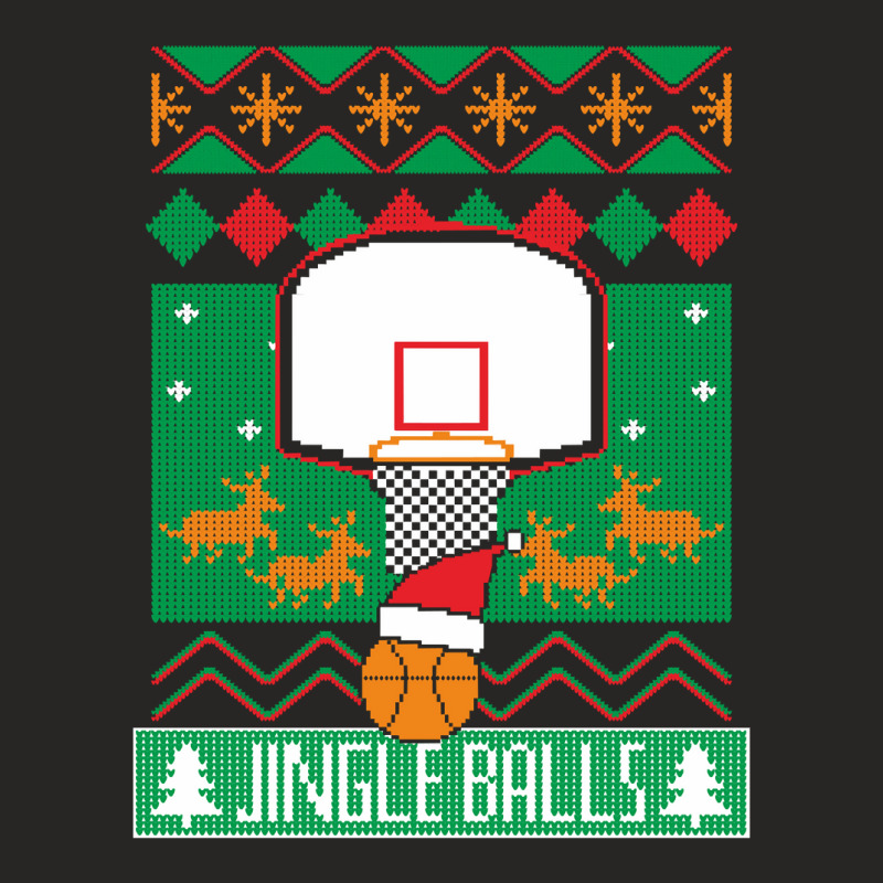 Basketball Player Ugly Christmas Sweater Jingle Balls Fan Ladies Fitted T-Shirt by Davidartist | Artistshot