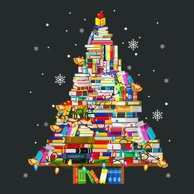 Christmas Library Tree Lights For Librarian And Book Lover T Shirt Women's Triblend Scoop T-shirt by deemerx8lmshare | Artistshot