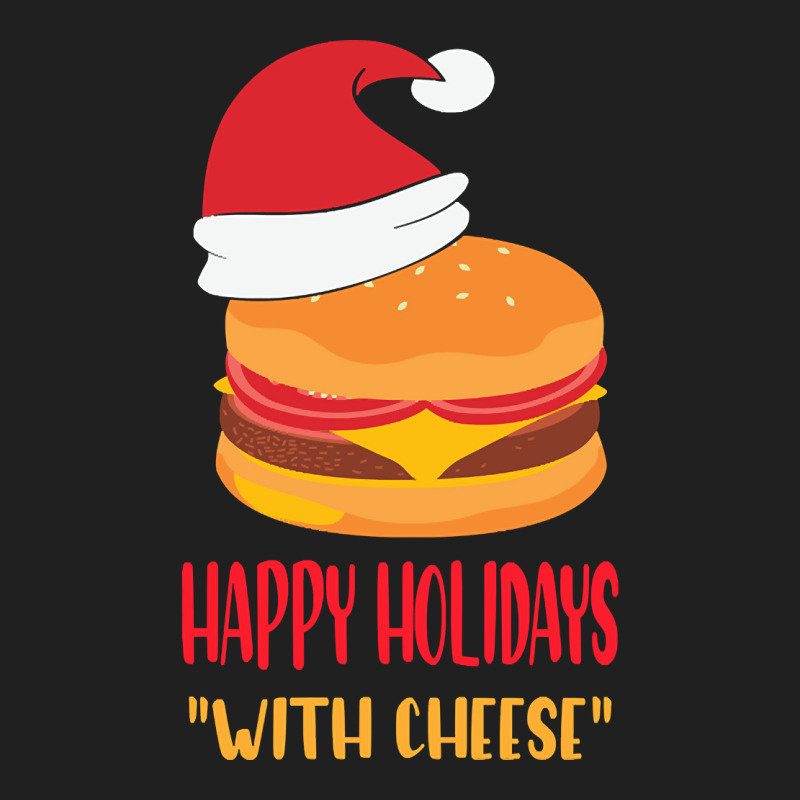 Trending Happy Holidays With Cheese Shirt Christmas Cheeseburger Gift- Drawstring Bags | Artistshot