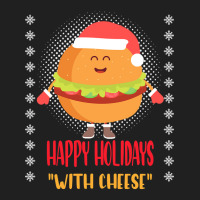 Trending Happy Holidays With Cheese Shirt Christmas Cheeseburger Gift- Drawstring Bags | Artistshot