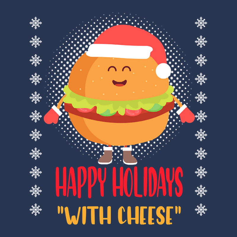 Trending Happy Holidays With Cheese Shirt Christmas Cheeseburger Gift- Men Denim Jacket | Artistshot