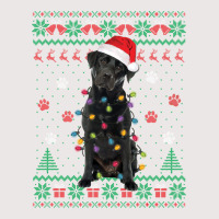 Black Lab Labrador Christmas Lights Santa Dog Lover Ugly Swe Pocket T-shirt | Artistshot