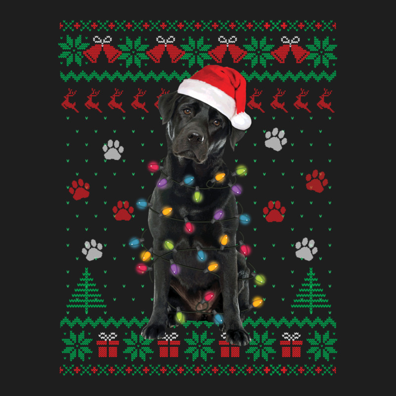 Black Lab Labrador Christmas Lights Santa Dog Lover Ugly Swe Classic T-shirt | Artistshot