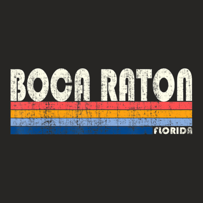 Vintage 70s 80s Style Boca Raton Fl Ladies Fitted T-Shirt by hongquangd | Artistshot