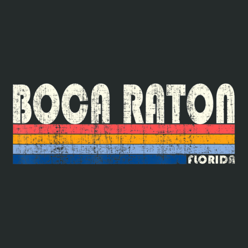 Vintage 70s 80s Style Boca Raton Fl Women's Triblend Scoop T-shirt by hongquangd | Artistshot