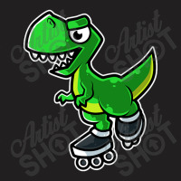 Dinosaur Tyrannosaurus Rex Retro Roller Skate Graphic T-shirt | Artistshot