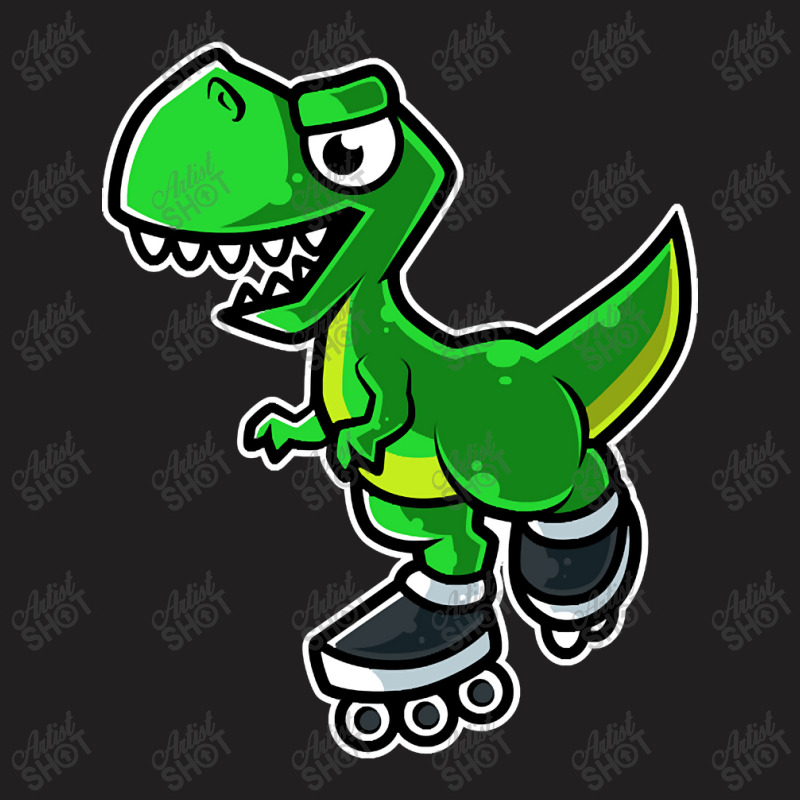 Dinosaur Tyrannosaurus Rex Retro Roller Skate Graphic T-Shirt by macklinsampson | Artistshot