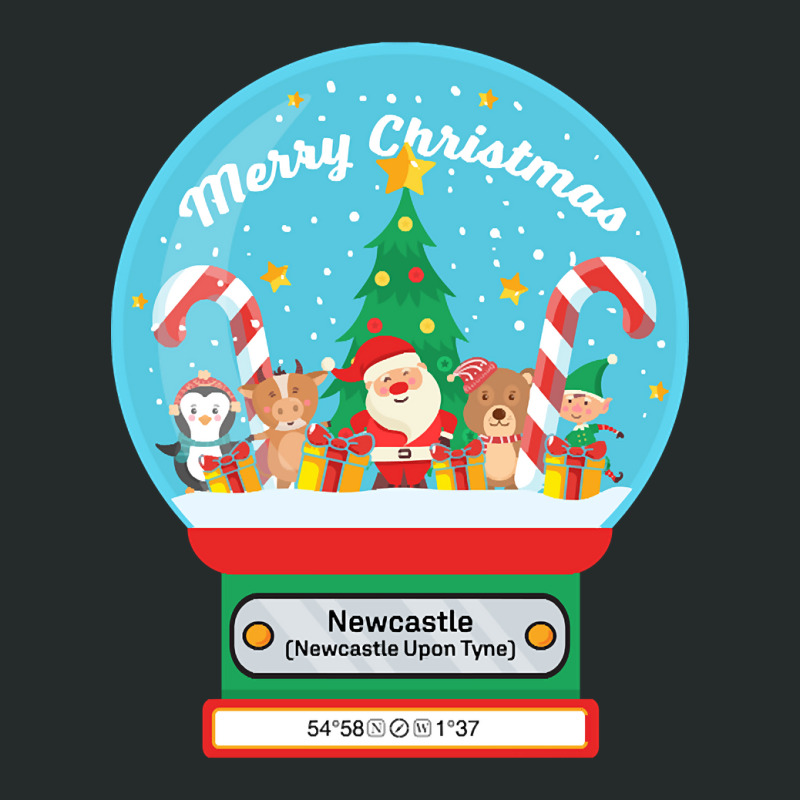 Hot Trend Newcastle Upon Tyne England Uk - Merry Christmas Snowglobe Women's Triblend Scoop T-shirt by Milne Charlton | Artistshot