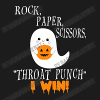 Funny Halloween Ghost Rock Paper Scissors Throat Punch I Win Hoodie & Jogger Set | Artistshot