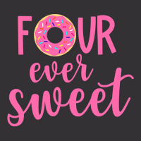 Four Ever Sweet 4th Birthday Decoration Donut Girl Kids Vintage Hoodie | Artistshot