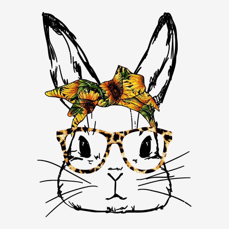 Cute Bunny Sunflower Bandana Leopard Glasses Easter Gifts Graphic Youth T-shirt by HANANELArtist | Artistshot