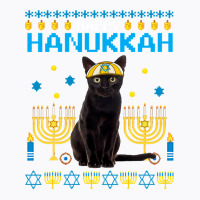 Black Cat Chanukah Jewish Ugly Hanukkah Sweater Pajama T-shirt | Artistshot