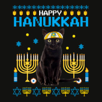 Black Cat Chanukah Jewish Ugly Hanukkah Sweater Pajama Scorecard Crop Tee | Artistshot