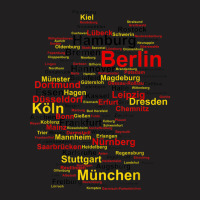 Germany Map Silhouette Towns Cities Flag Berlin Travel T-shirt | Artistshot