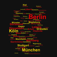 Germany Map Silhouette Towns Cities Flag Berlin Travel Metal Print Vertical | Artistshot