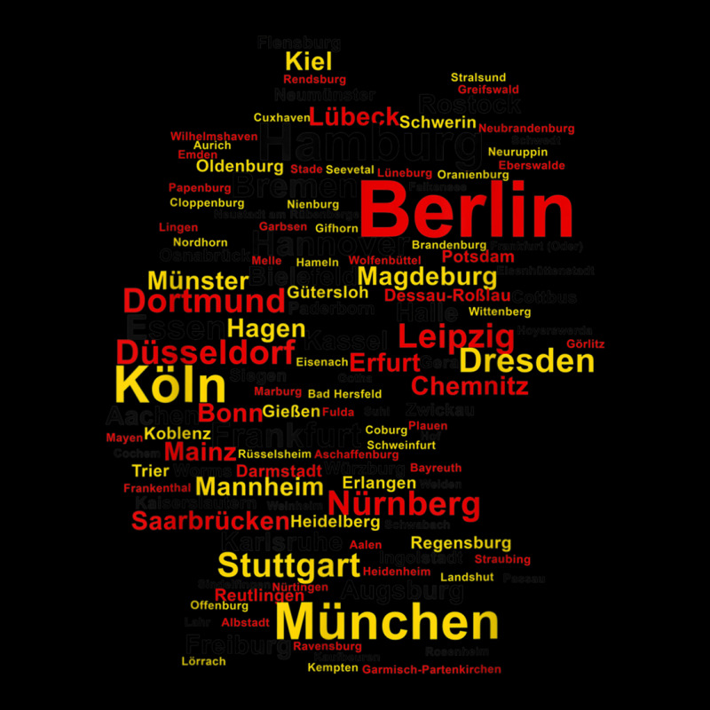 Germany Map Silhouette Towns Cities Flag Berlin Travel V-neck Tee | Artistshot