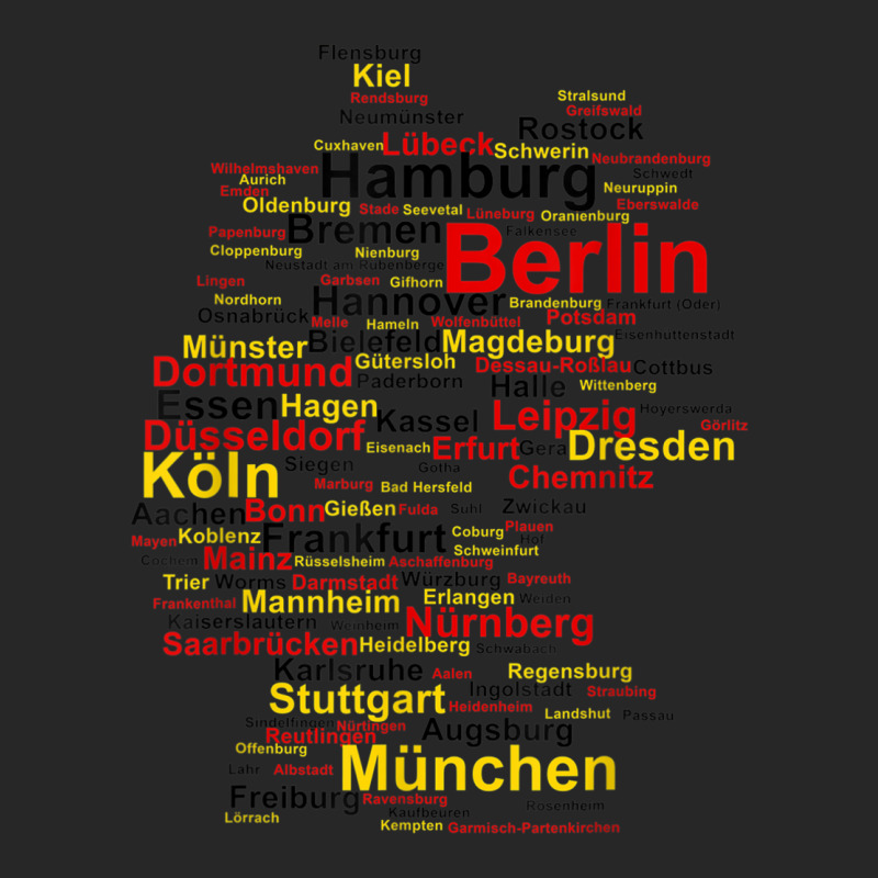 Germany Map Silhouette Towns Cities Flag Berlin Travel Men's T-shirt Pajama Set | Artistshot