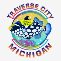 Traverse City Michigan Fishing Town, Clown Triggerfish With Colorful P Camper Cup | Artistshot