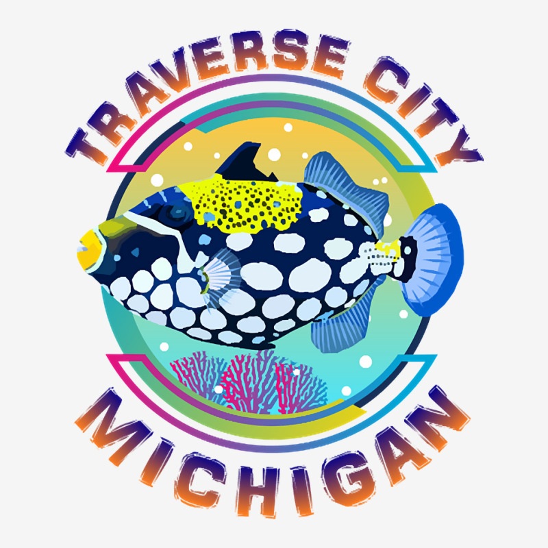 Traverse City Michigan Fishing Town, Clown Triggerfish With Colorful P Camper Cup | Artistshot