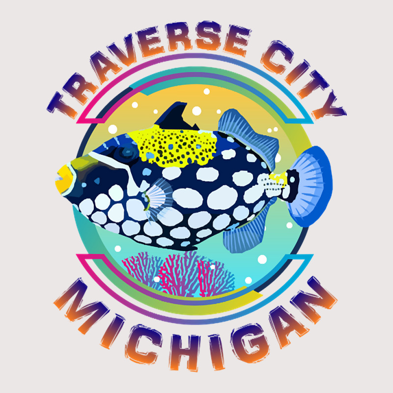 Traverse City Michigan Fishing Town, Clown Triggerfish With Colorful P Pocket T-shirt | Artistshot