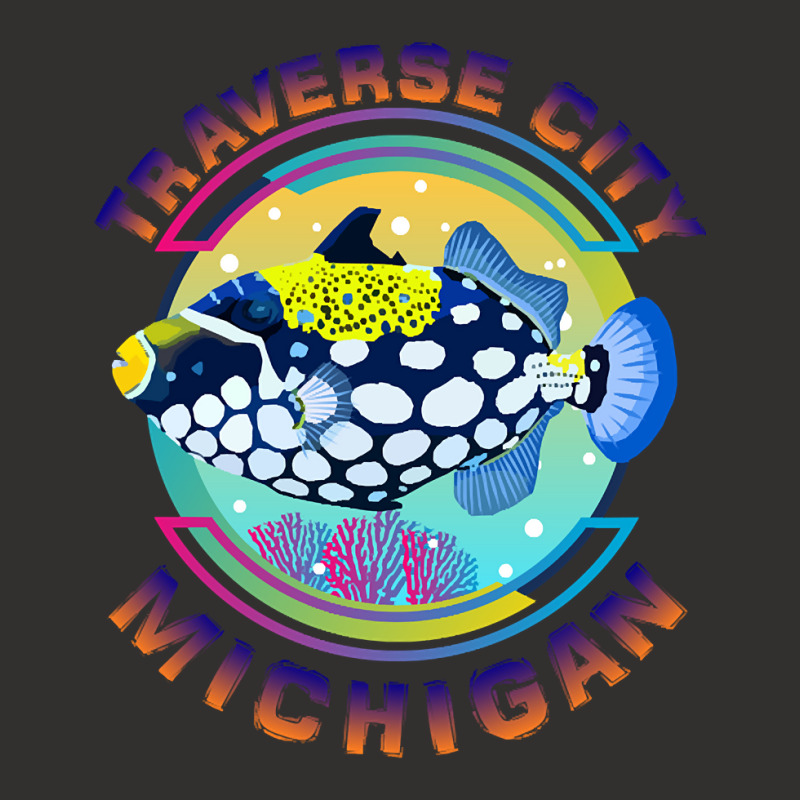 Traverse City Michigan Fishing Town, Clown Triggerfish With Colorful P Champion Hoodie | Artistshot