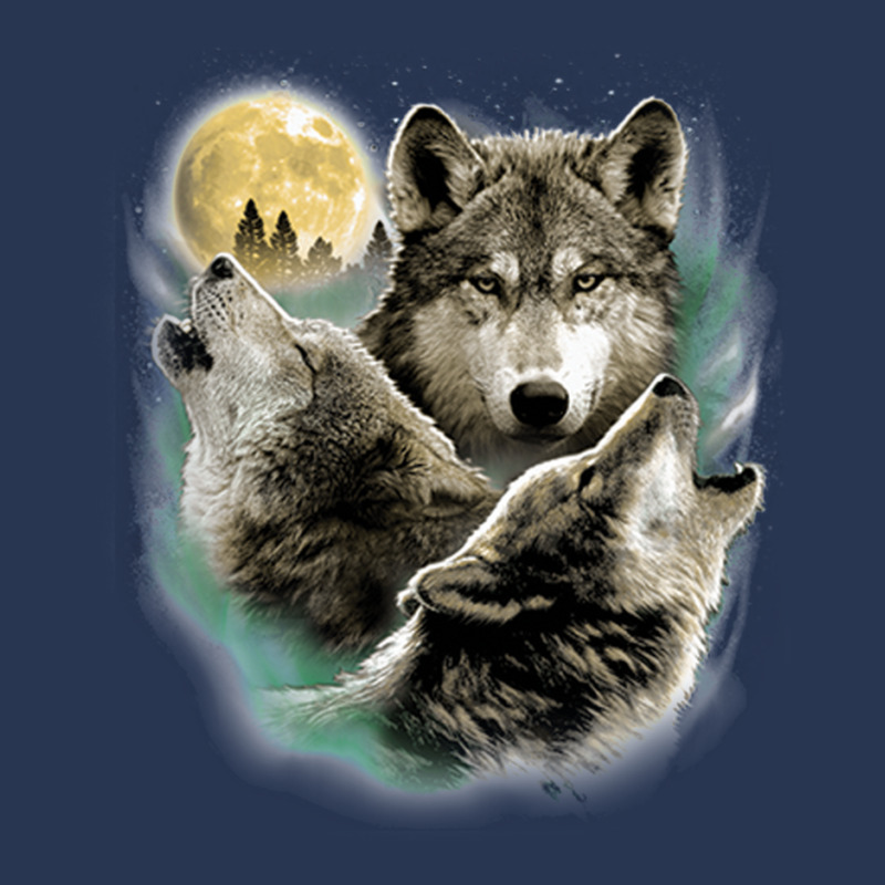 Three Wolves Howling In Moonlight Men Denim Jacket by MichaelSchales | Artistshot