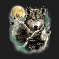 Three Wolves Howling In Moonlight Classic T-shirt | Artistshot