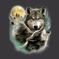 Three Wolves Howling In Moonlight 1 Ladies Curvy T-shirt | Artistshot