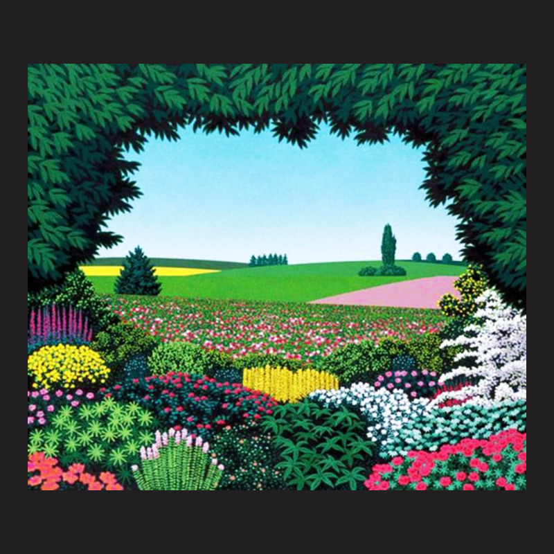 Beautiful Garden Full Of Colorful Flowers   Hiroshi Nagai T-Shirt by dougbunger | Artistshot