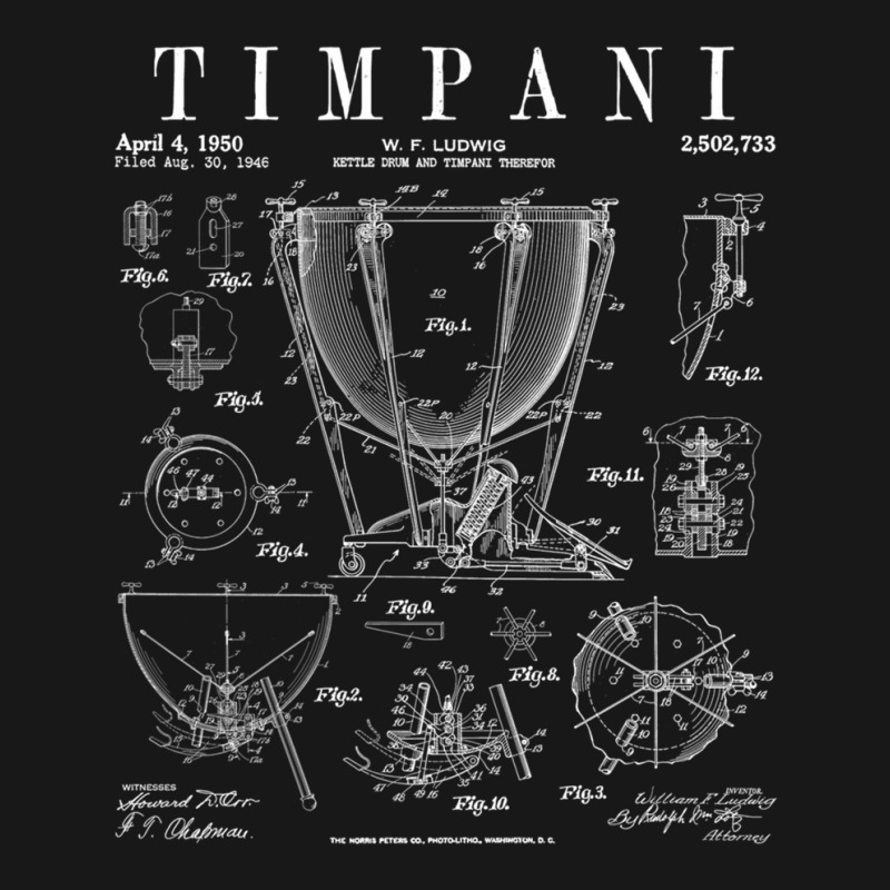 Timpani Kettle Drum Vintage Patent Timpanist Drawing Print Flannel Shirt by MichaelTatum | Artistshot