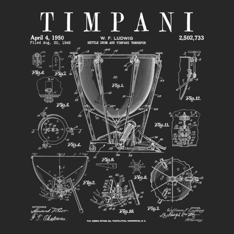 Timpani Kettle Drum Vintage Patent Timpanist Drawing Print Men's T-shirt Pajama Set by MichaelTatum | Artistshot