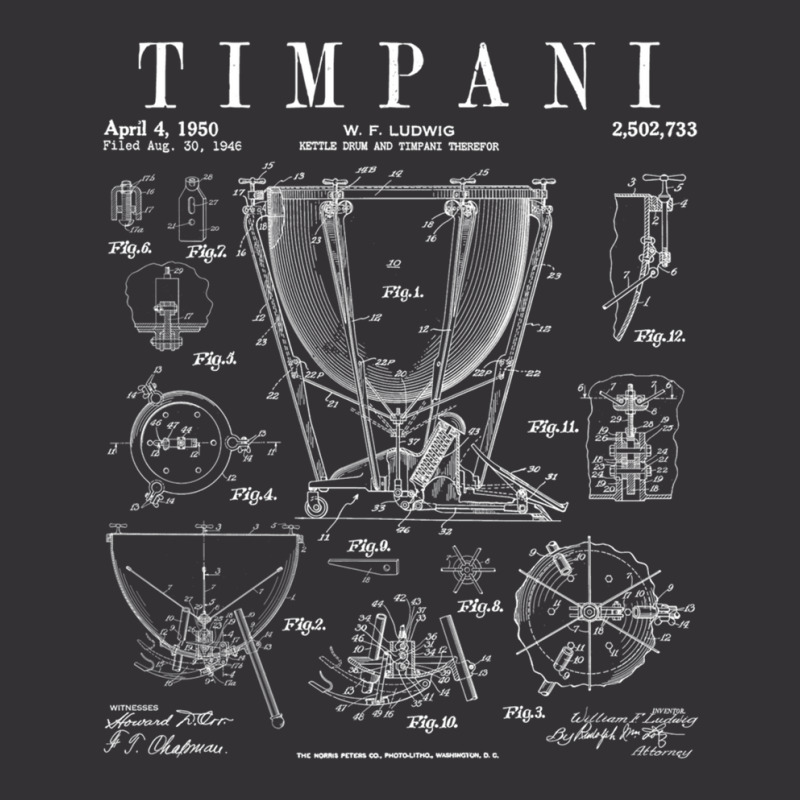 Timpani Kettle Drum Vintage Patent Timpanist Drawing Print Vintage Hoodie by MichaelTatum | Artistshot